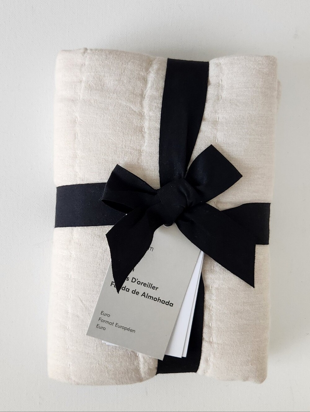 1x West Elm Euro Sham - European Flax Linen Cotton Pick Stitch - New NWT